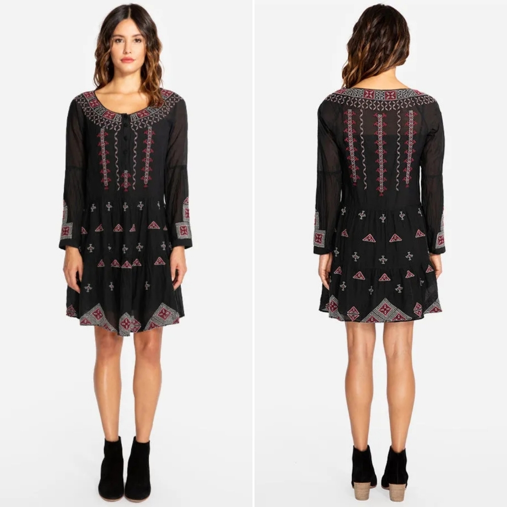 SALE Johnny Was Embroidered Peasant Dress XL